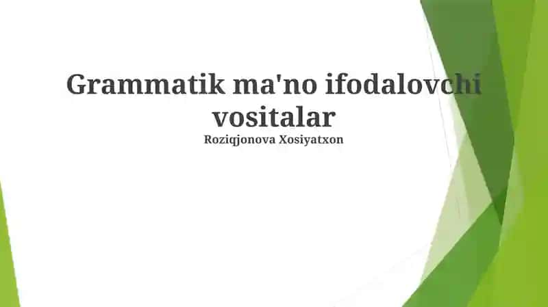 Grammatik ma'no ifodalovchi vositalar