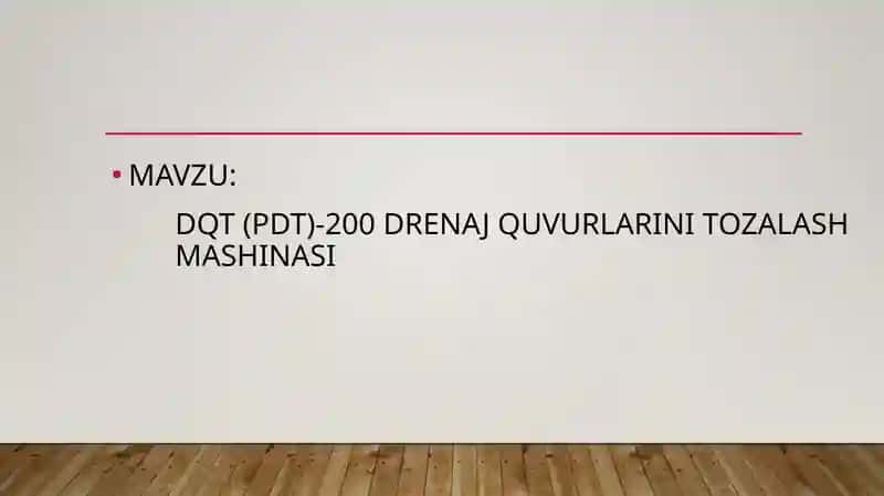 DQT (PDT)-200 drenaj quvurlarini tozalash mashinasi