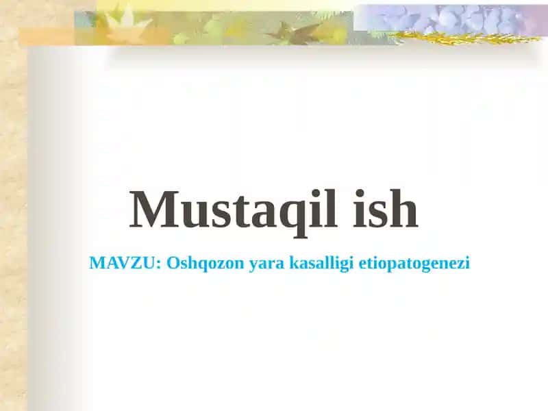 Oshqozon yara kasalligi etiopatogenezi