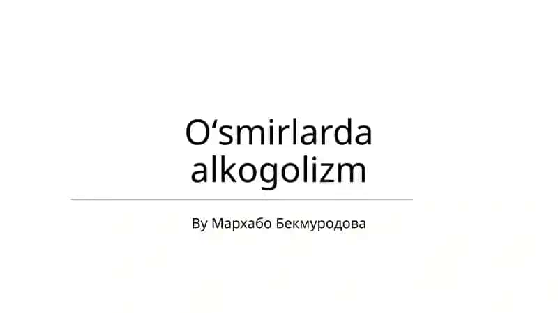 Oʻsmirlarda alkogolizm