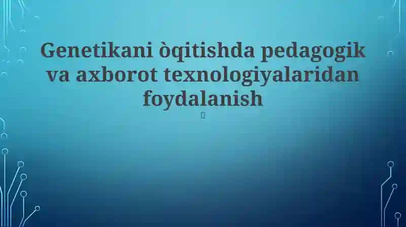 Genetika ta'limi kelajagi
