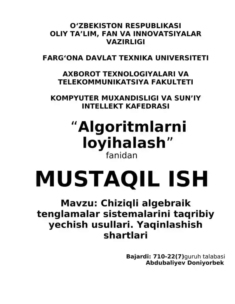 Algoritmlarni loyihalash