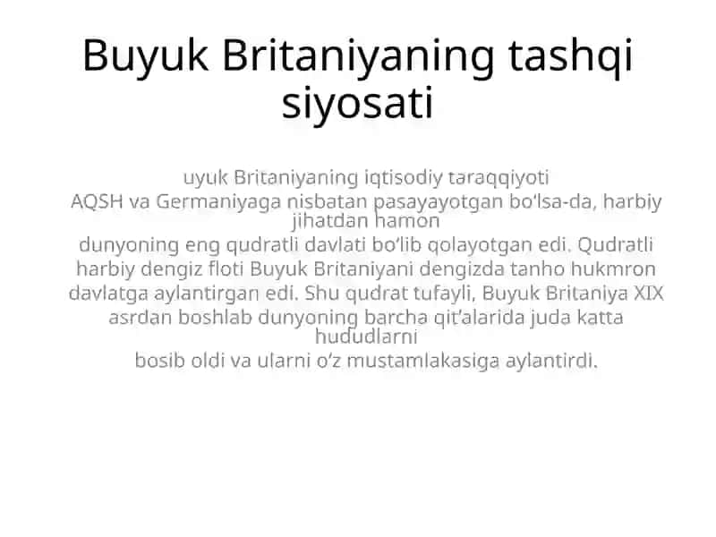 Buyuk Britaniyaning tashqisiyosati