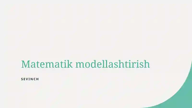 Matematik modellashtirish