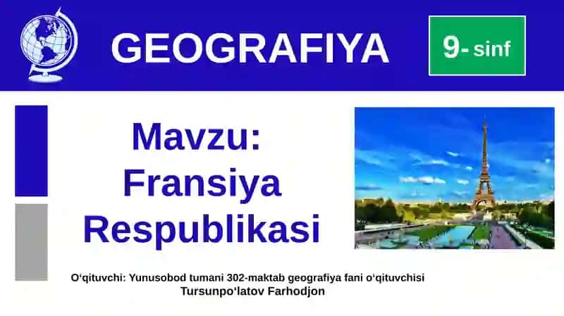 Fransiya Respublikasi 9-sinf GEOGRAFIYA