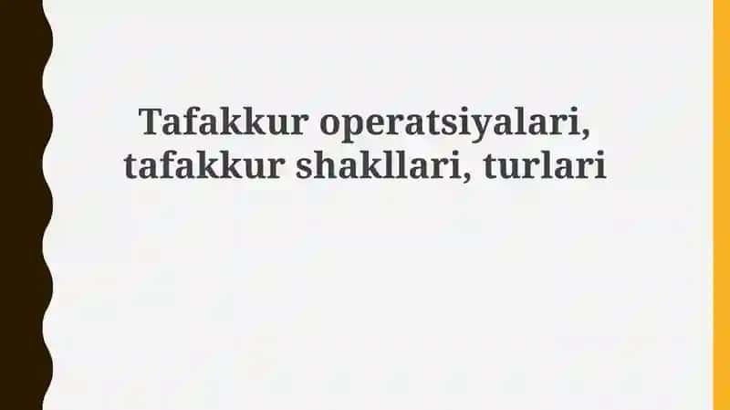 Tafakkur operatsiyalari