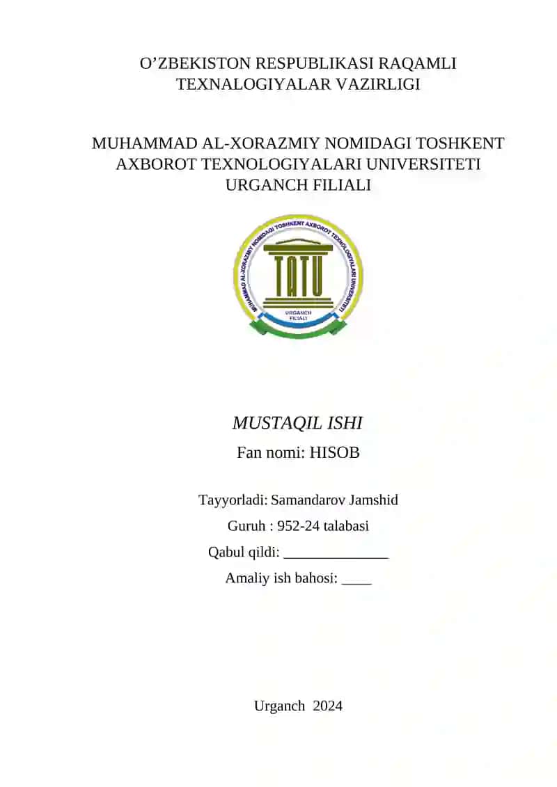 Mashinali o'qitishda funksional qatorlar tatbiqlari