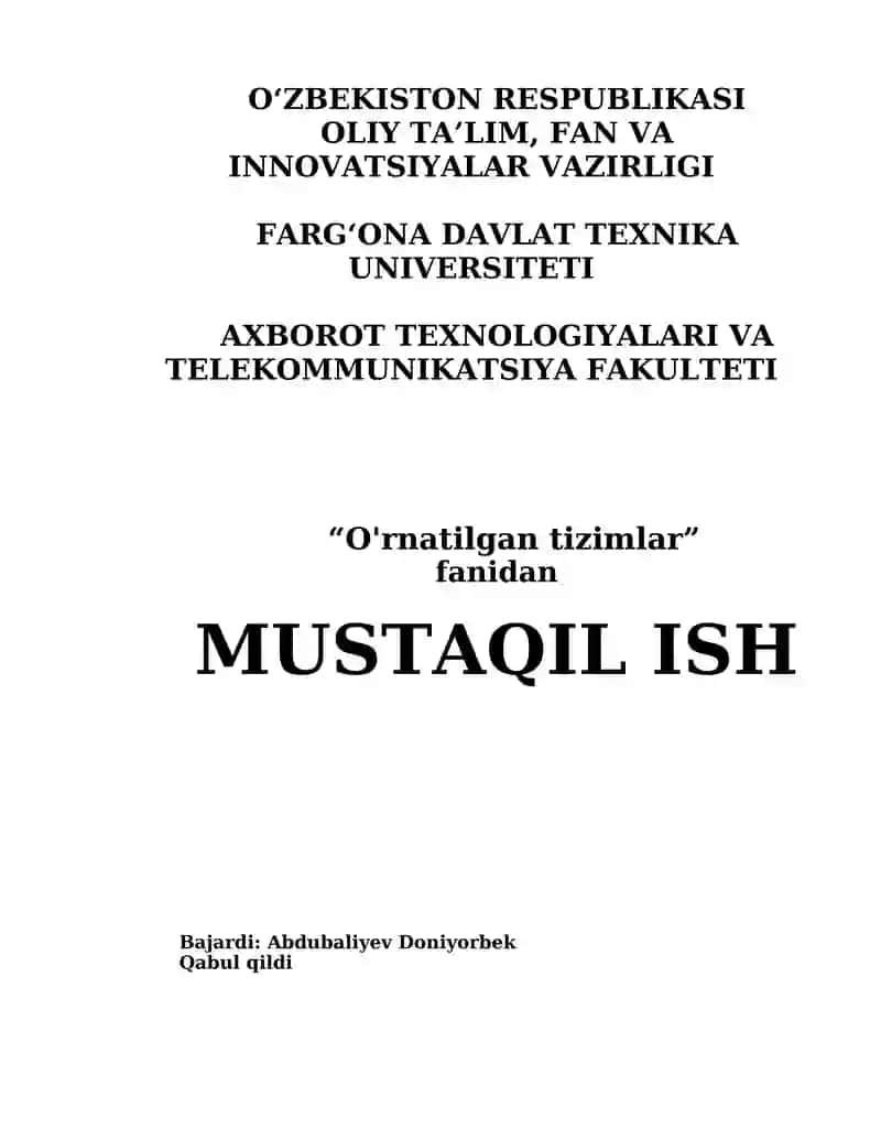 O'rnatilgan tizimlar