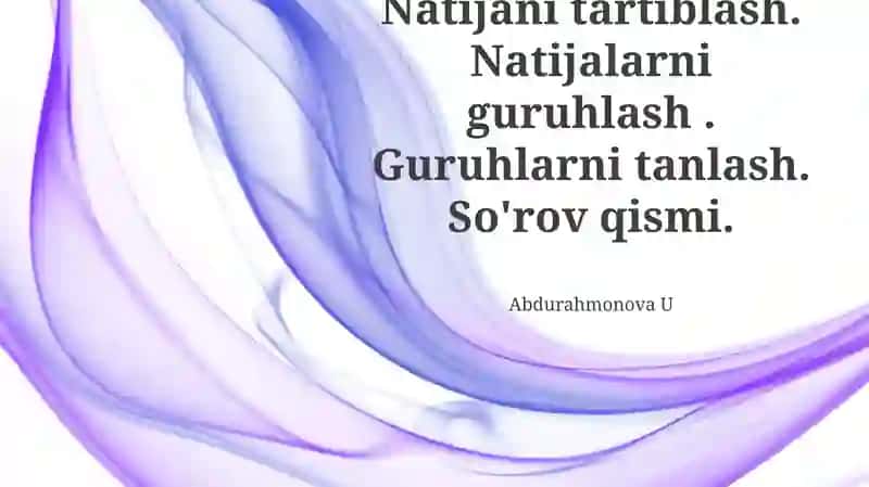 Guruhlash usullari