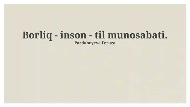 Haqiqat, Til va Tafakkur: Asosiy Aloqalar