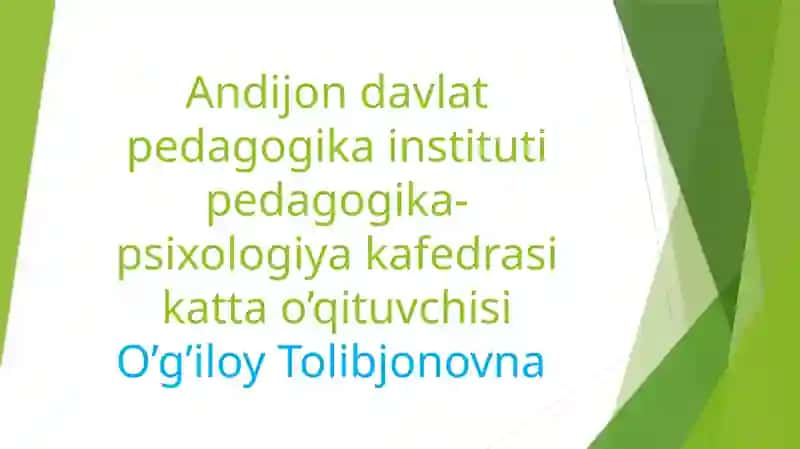 MAKTABGACHAYOSH DAVRIDA PSIXIKRIVOJLANISHXUSUSIYATLARI