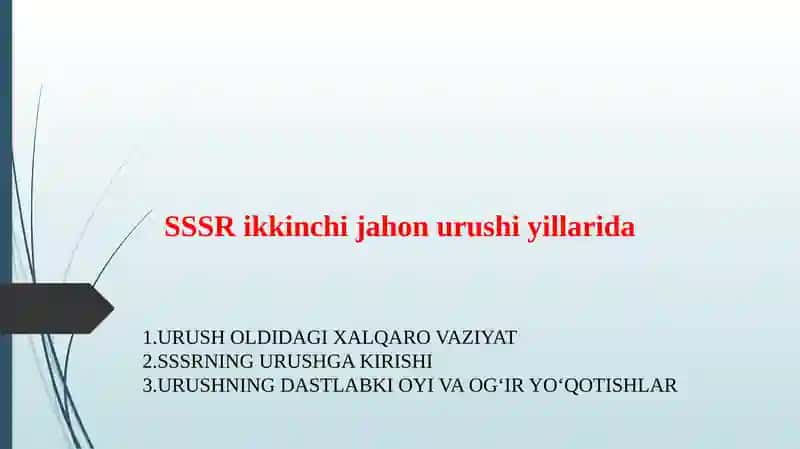 SSSR ikkinchi jahon urushi yillarida
