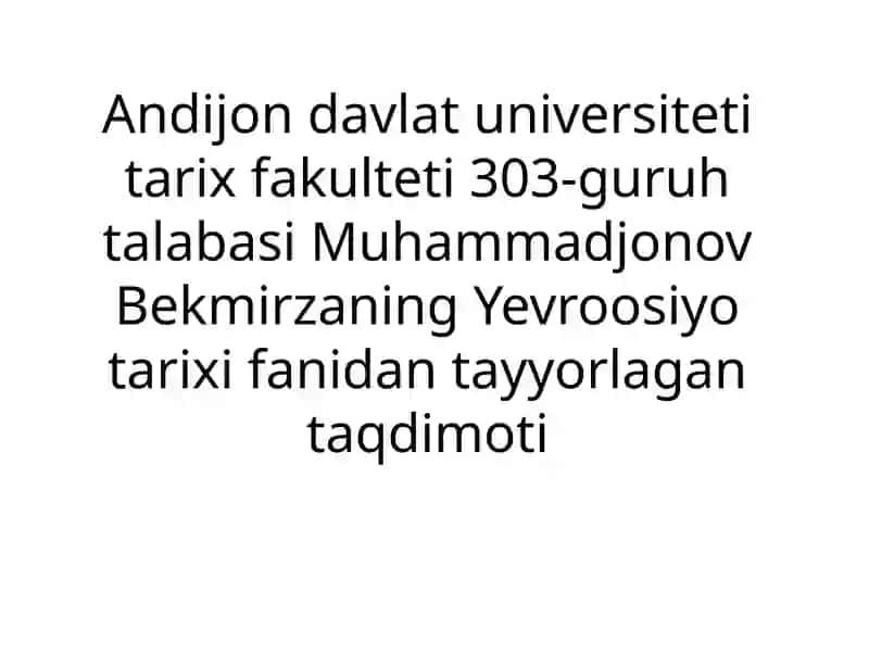 Muhammadjonov Bekmirza Yevroosiyot tarixi