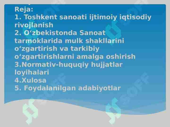 toshkent sanoati ijtimoiy iqtisodiy rivojlanish