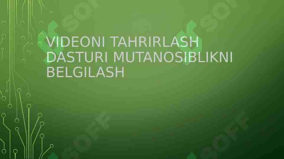 Videoni tahrirlash dasturi Mutanosiblikni belgilash