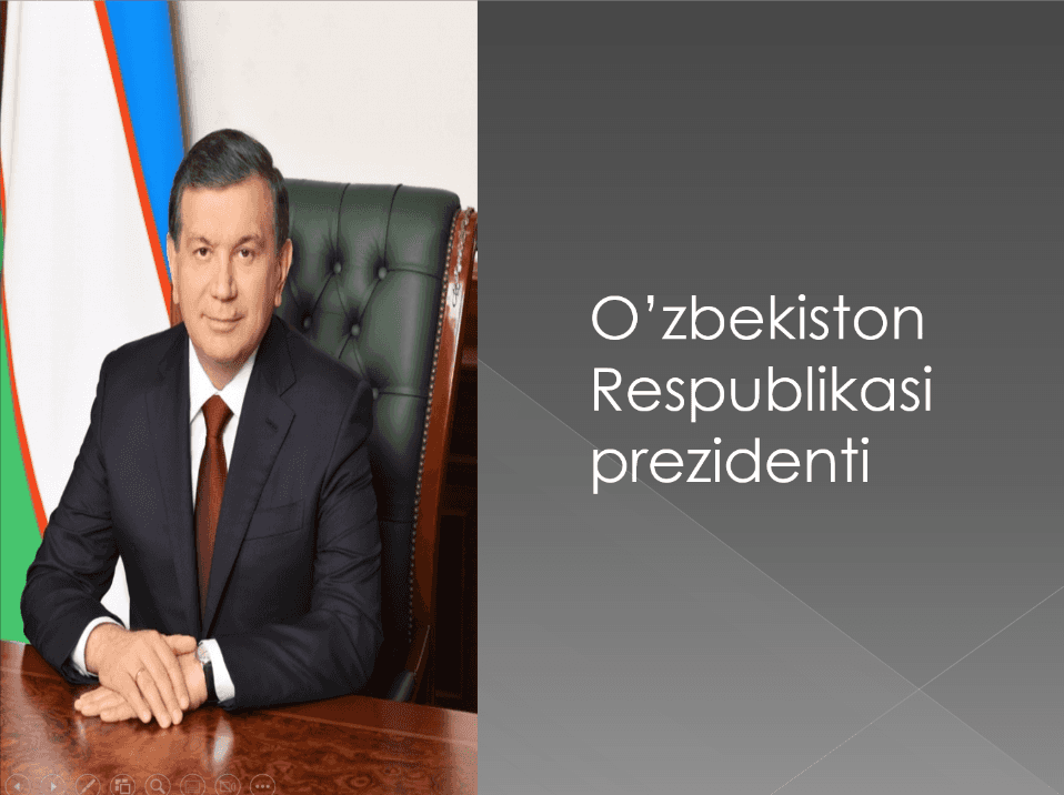 O'zbekiston Respublikasi prezidenti prezentatsiya, slayd