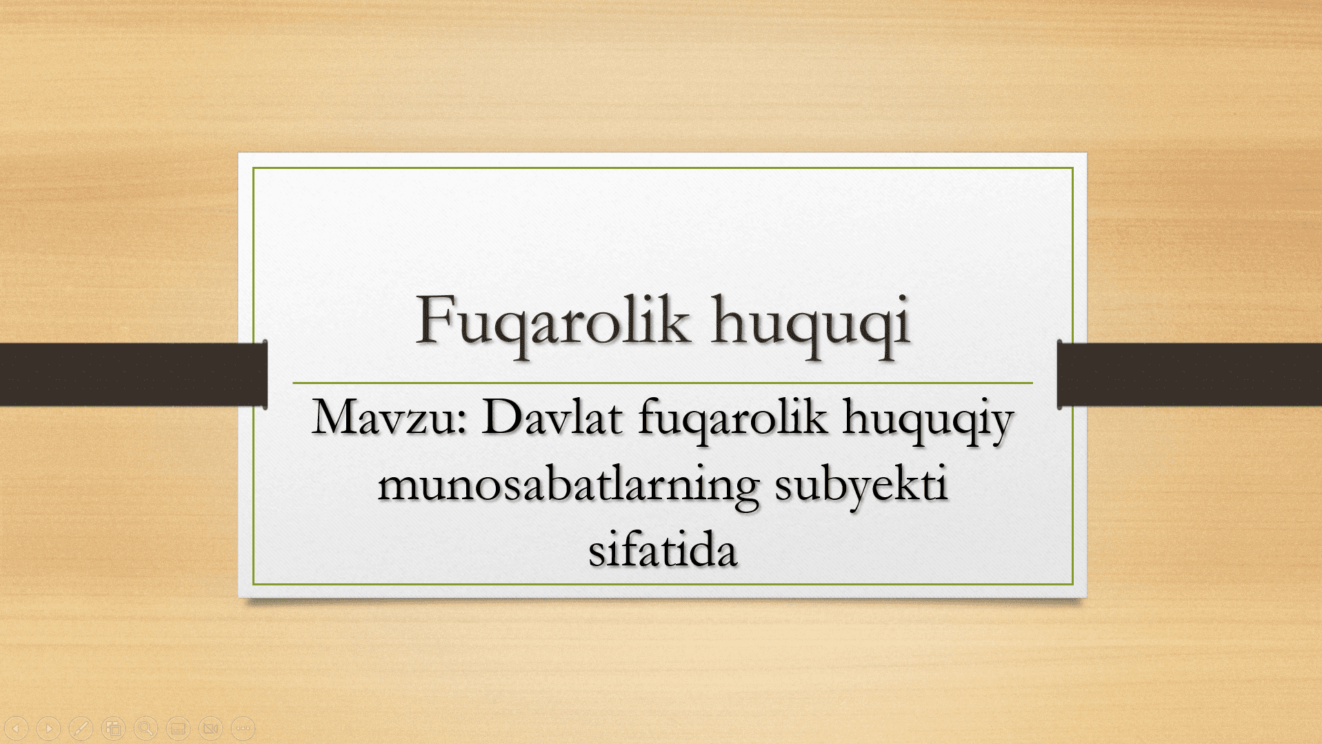 Davlat fuqarolik huquqiy munosabatlarning subyekti sifatida
