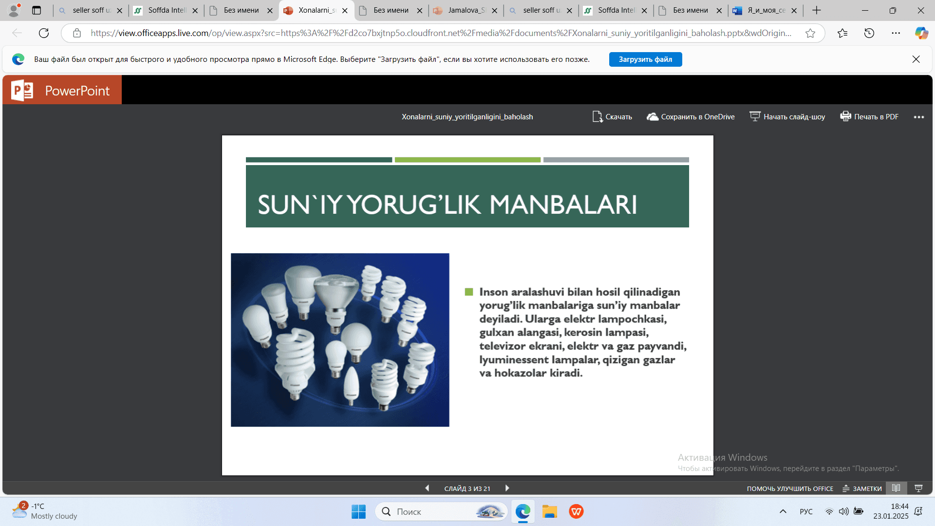 Fotosintezni tabiatda tutgan o`rni