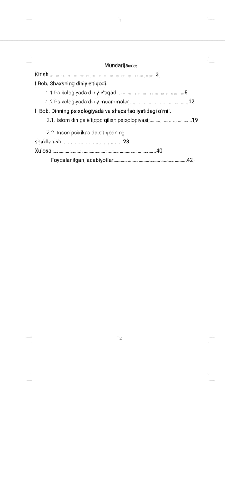 Islom diniga e’tiqod qilish psixologiyasi