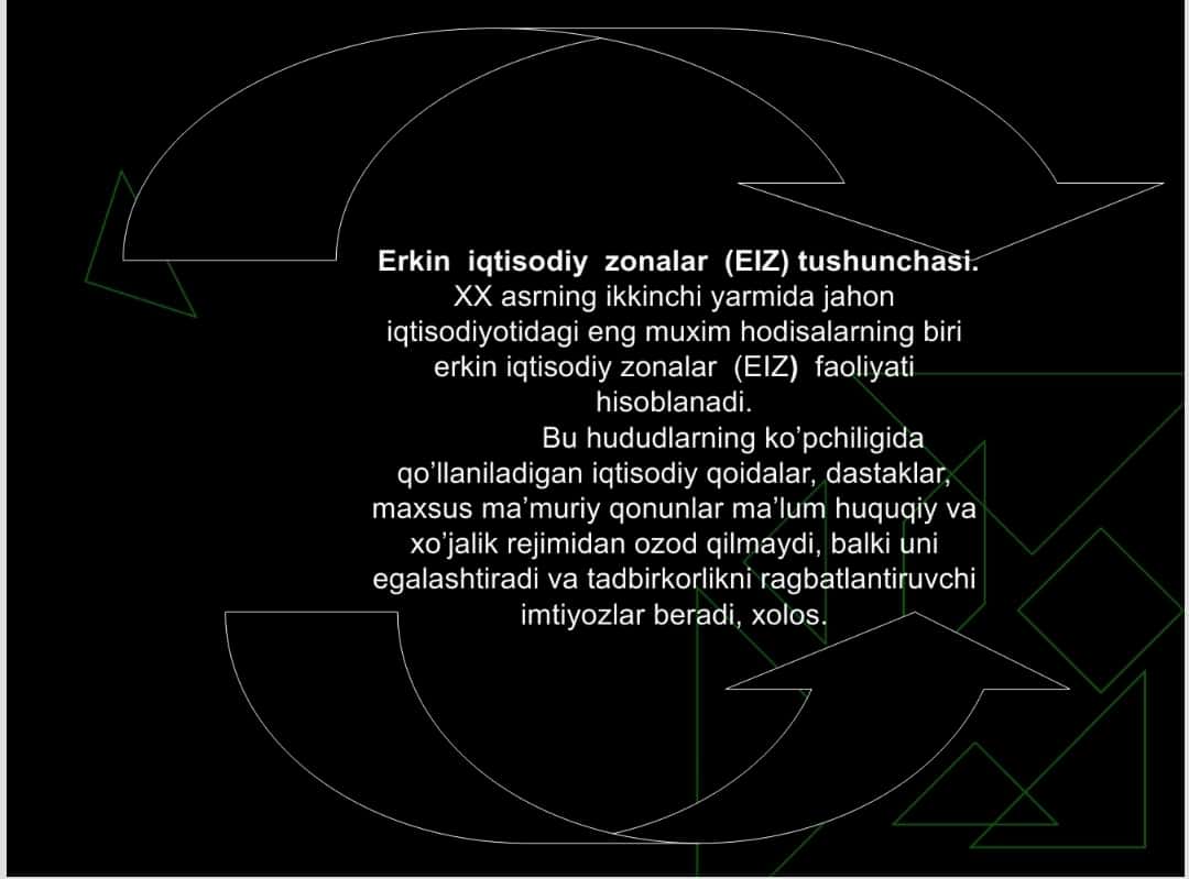 ERKIN IQTISODIY ZONALAR RIVOJLANISH KORSATKICHLARINI EKONOMETRIK MODELLASHTIRISH