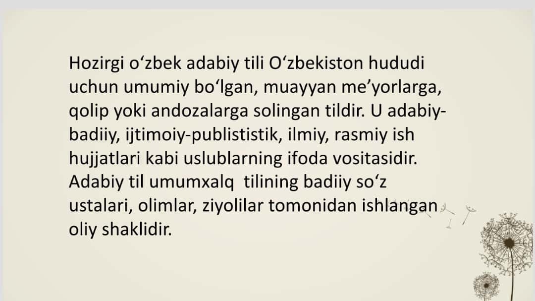 Ona tili.Hozirgi oʻzbek adabiy tili kursiga kirish