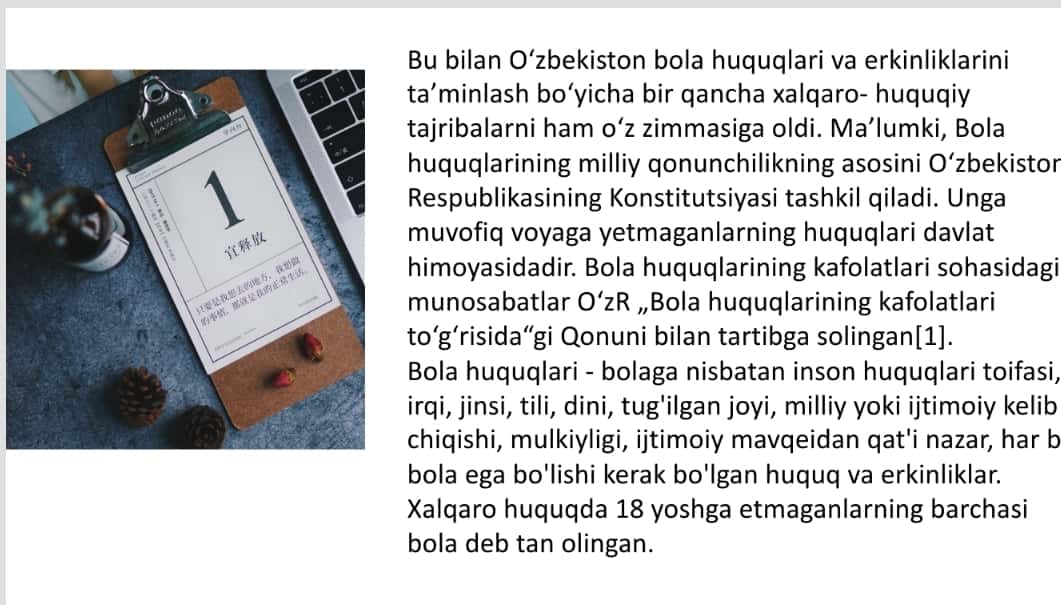 Media Muhitda bola huquqlar