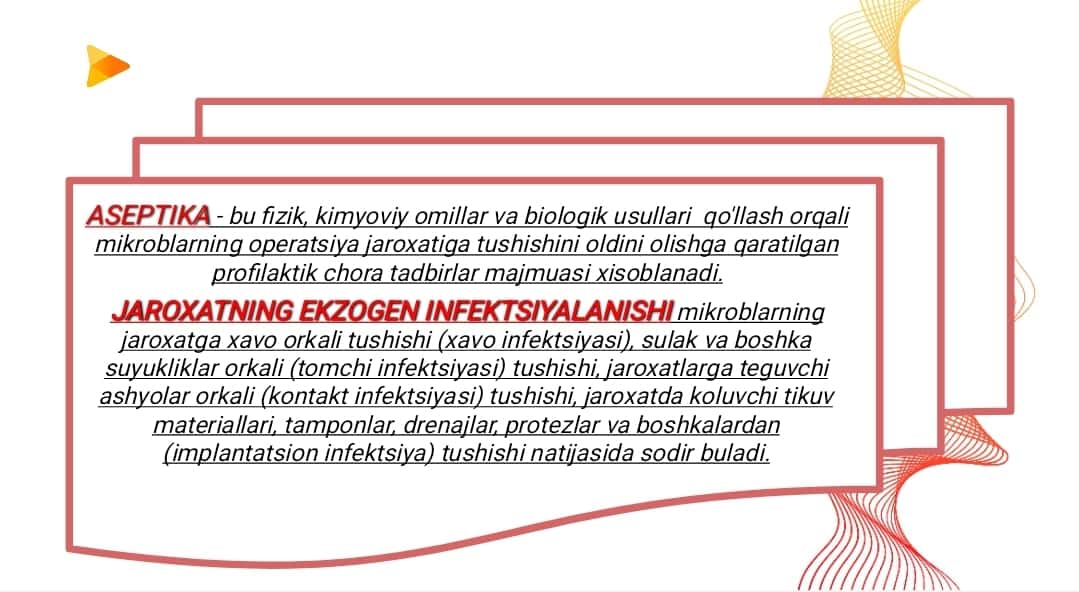 Aseptika va antiseptika asoslari