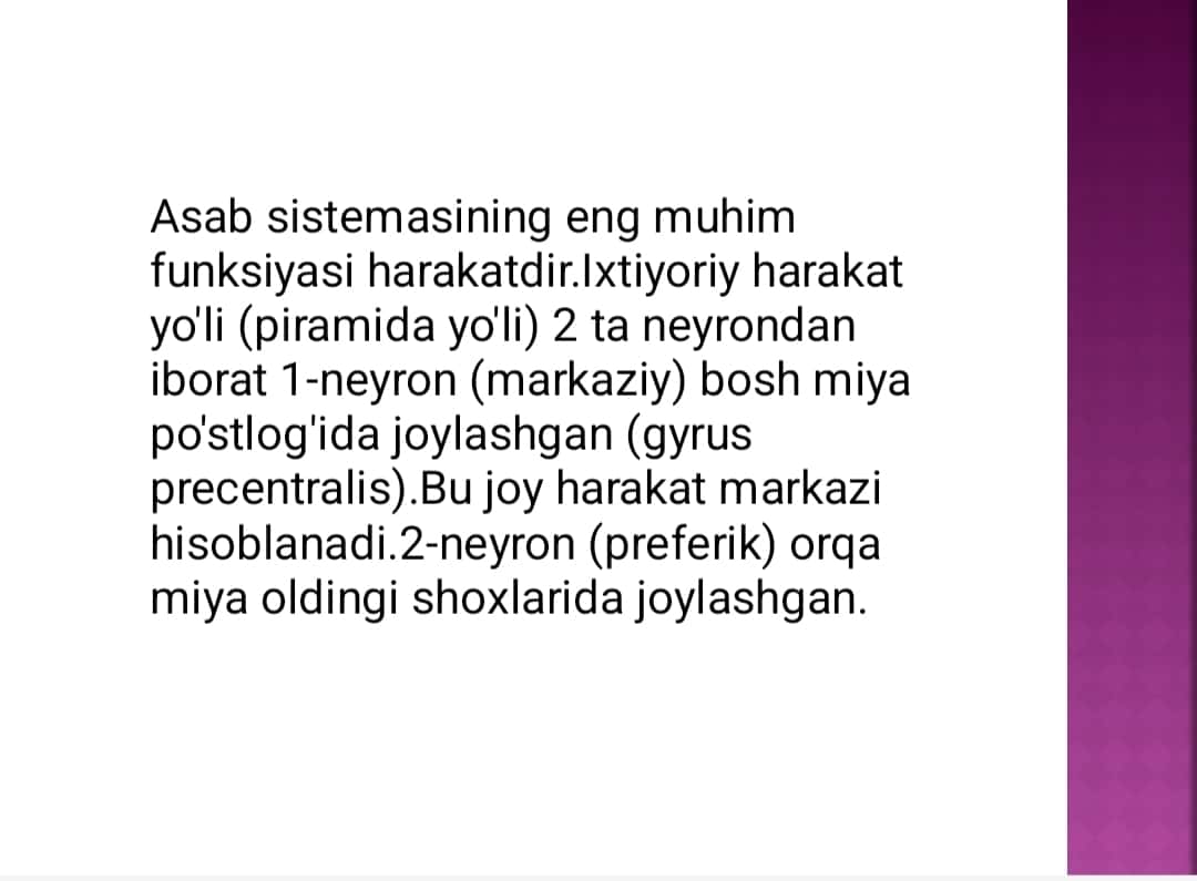 Harakat va sezgi buzilishlari.Bemorlarda harakat va sezgi buzilishlarini klinik belgilarini aniqlash va tekshirish usullari o'rgatish