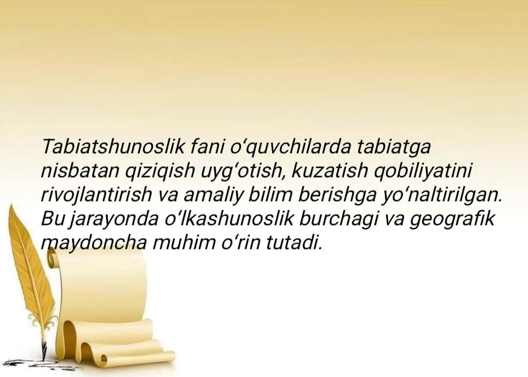 Oʻrta Osiyo allomalarining tabiiy fanlarni shakllanishi va rivojlanishiga qoʻshgan hissalari.