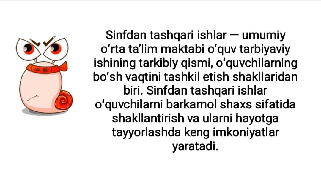 Sinfdan va maktabdan tashqari ishlarni tashkil etish