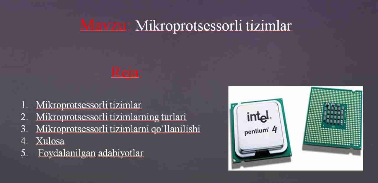 Mikroprotsessorli tizimlar
