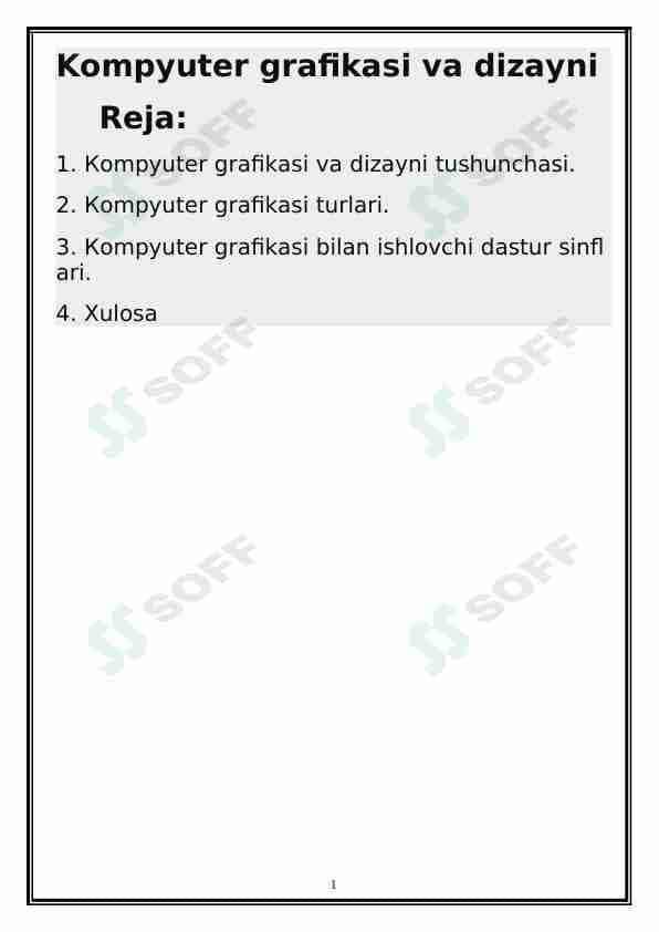 Komputer grafikasi va dizayni