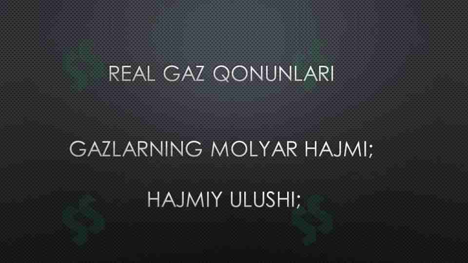 Real gaz qonunlari