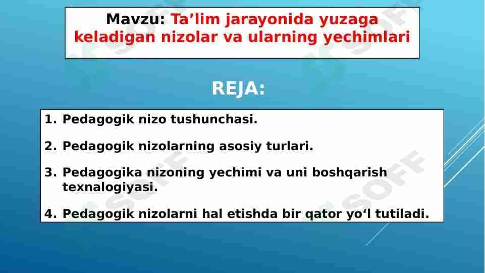 Ta’lim jarayonida yuzaga keladigan nizolar va ularning yechimlari