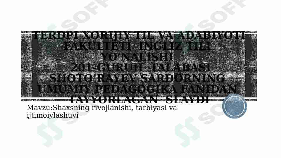Shaxs tarbiyasi