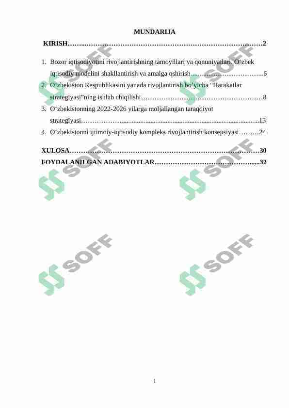 Bozor iqtisodiyotini rivojlantirishning tamoyillari va qonuniyatlari