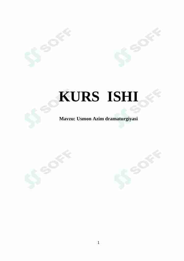 Usmon Azim dramaturgiyasi