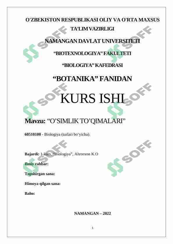 O’SIMLIK TO’QIMALARI