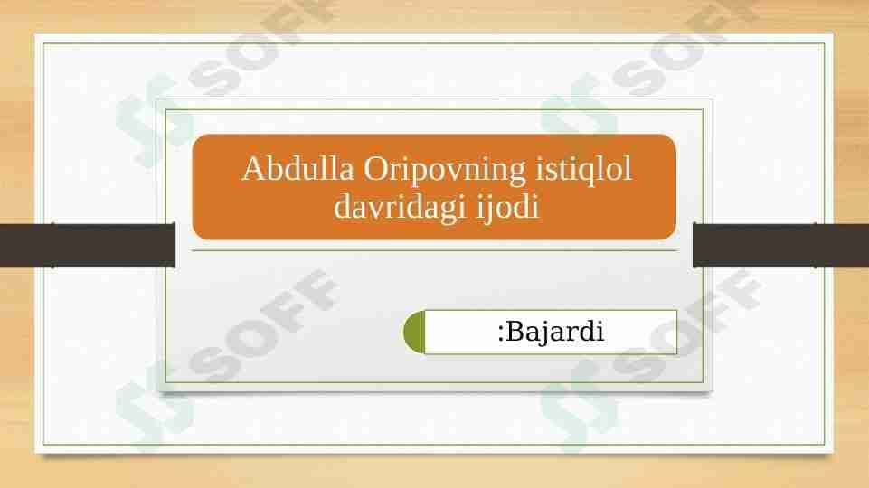 Abdulla Oripovning istiqlol davri ijodi