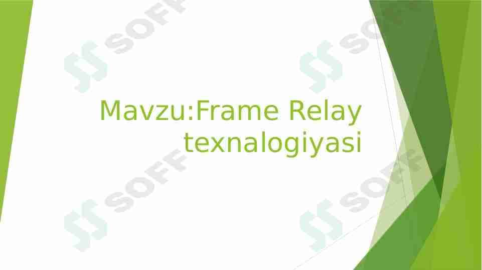 Frame Relay texnalogiyasi