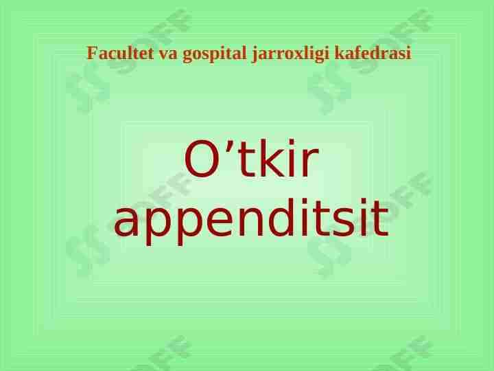 O’tkir appendetsit
