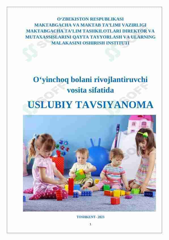 O‘yinchoq bolani rivojlantiruvchi vosita sifatida