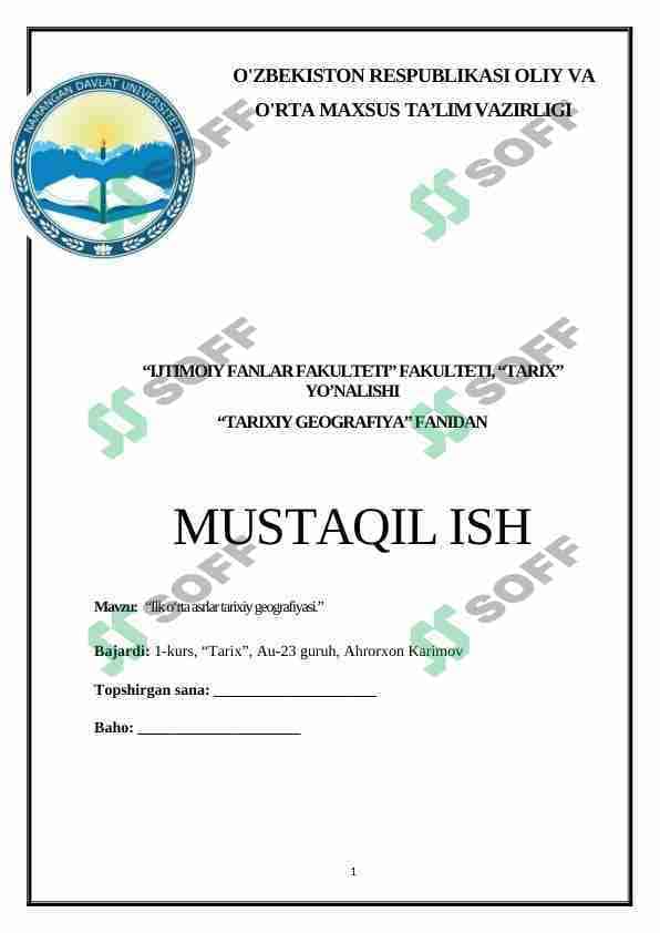 Ilk oʻrta asrlar tarixiy geografiyasi
