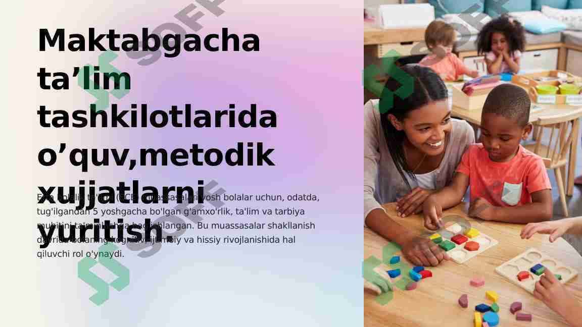 Maktabgacha ta’lim tashkilotlarida o’quv,metodik xujjatlarni yuritish.