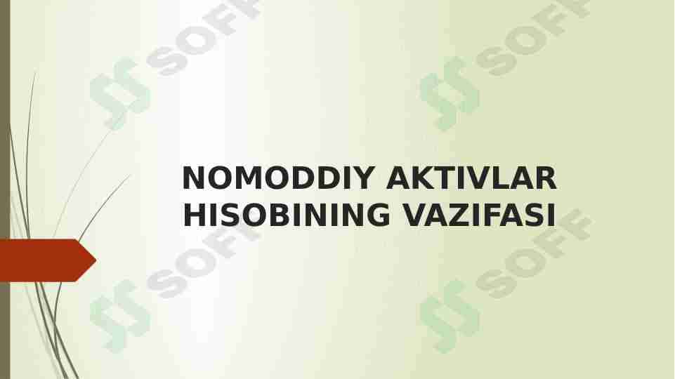 Nomoddiy aktivlar hisobining vazifasi