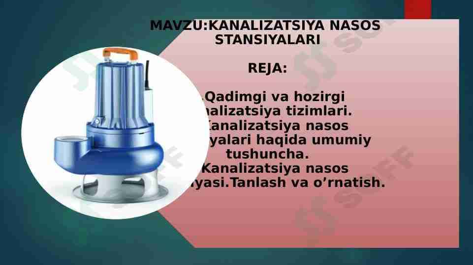 KANALIZATSIYA NASOS STANSIYALARI