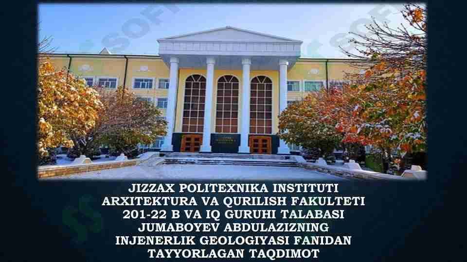 TOG‘ JINSLARI MASSIVINING DARZLIGI VA ULARNING TASNIFI. GRUNTLAR TARKIBIDAGI SUV TURLARI