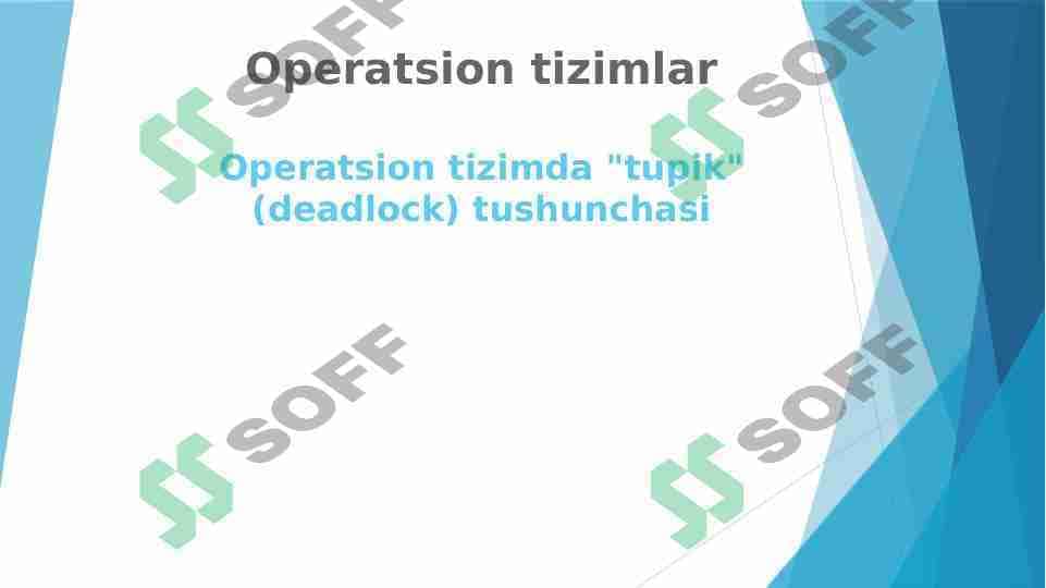 Operatsion tizimda "tupik" (deadlock) tushunchasi