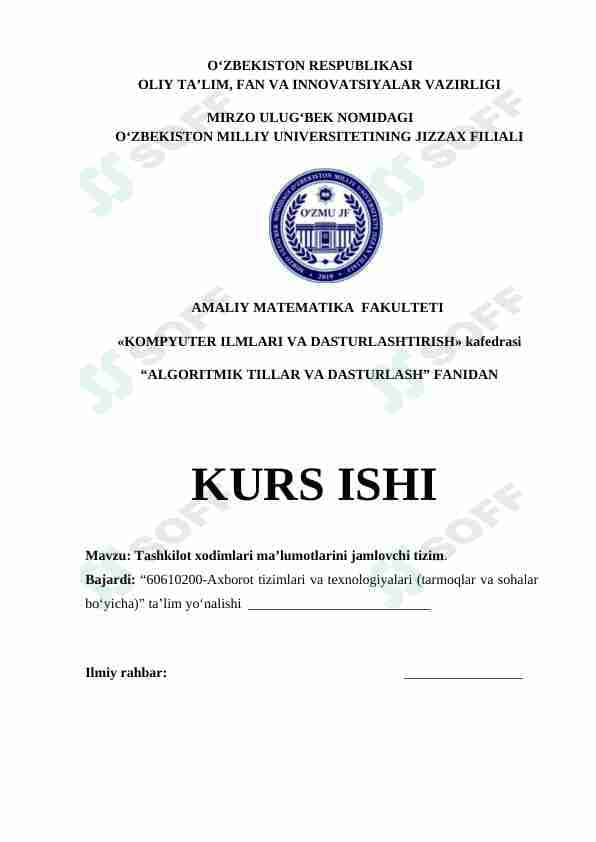 Tashkilot xodimlari ma’lumotlarini jamlovchi tizim