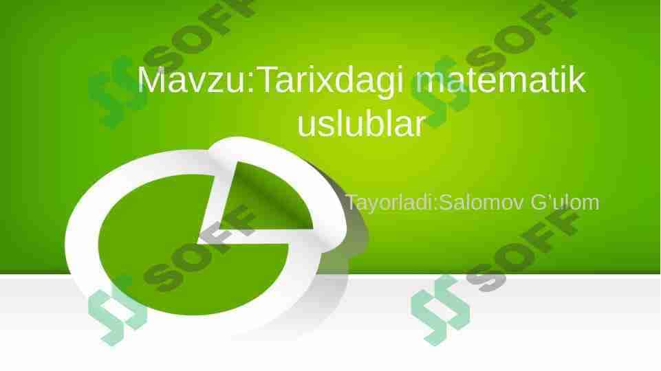 Tarixdagi matematik uslublar